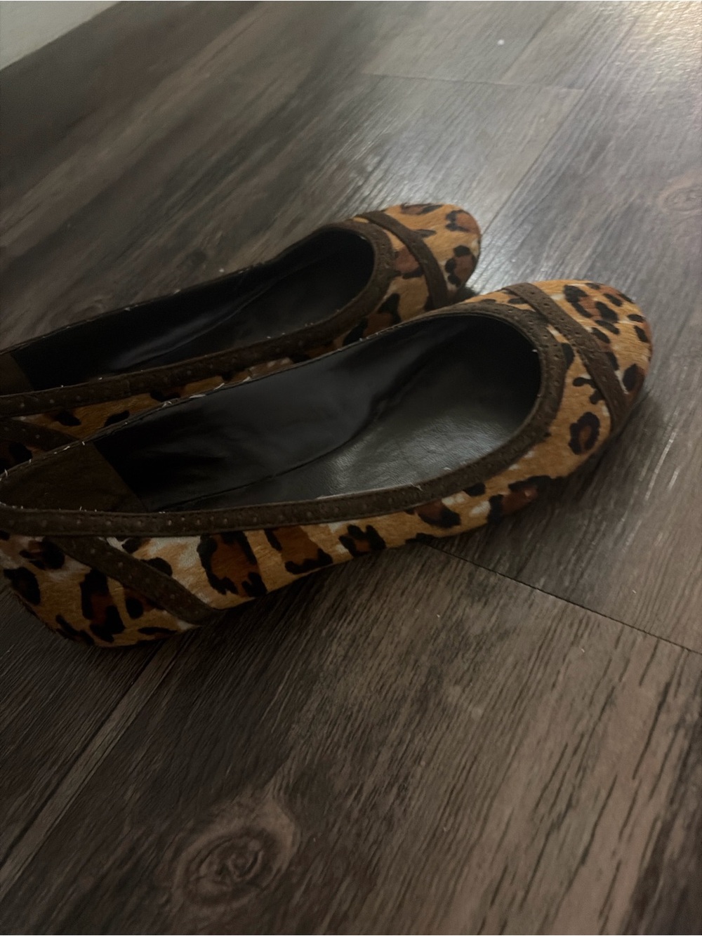 Lauren Ralph Lauren Leopard-Print Ballet Flats in Brown & Black